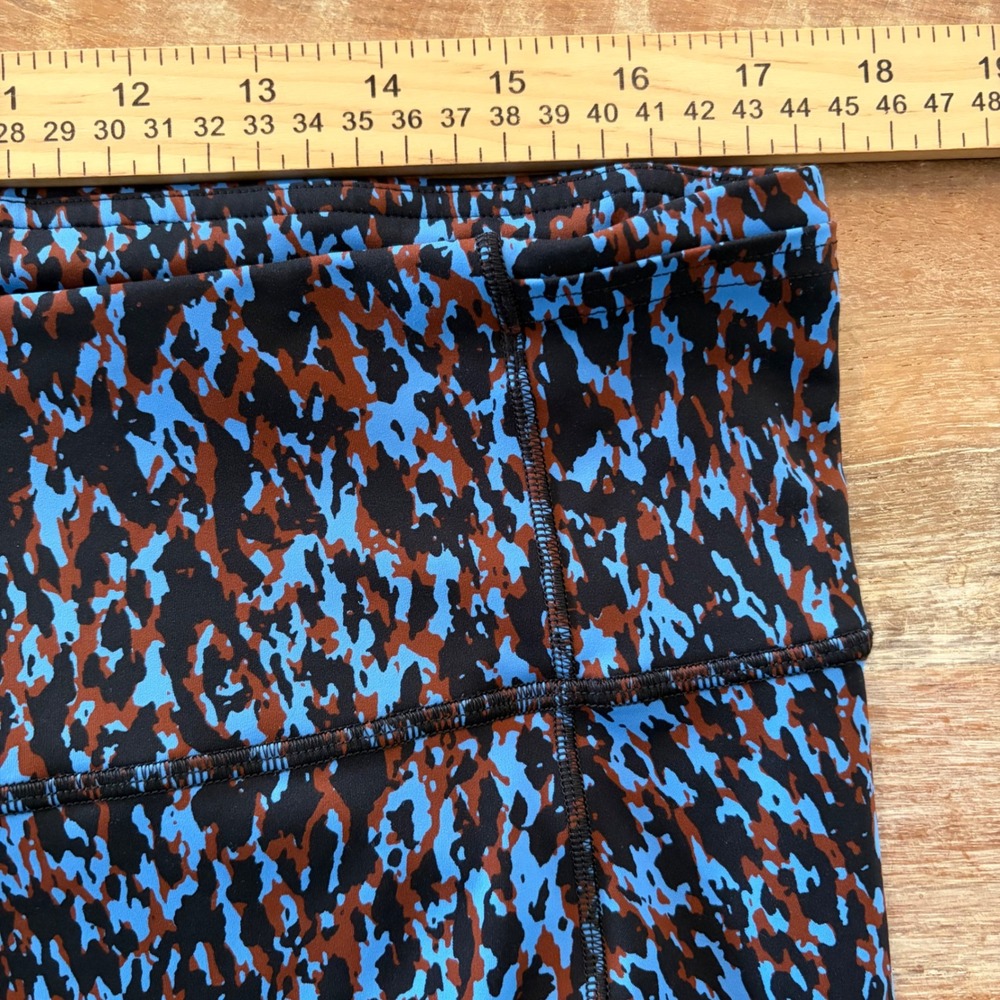Lululemon Fast and Free 25" Leggings Leopard Camo Blue Brown Multi High Rise 14 - Picture 10 of 12